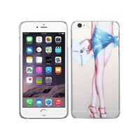 Long Legs/Blue Skirt Embossed Painting Case Diamonds for iPhone 6 Plus 5.5