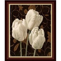 hand painted  flower oil painting ---three Lily