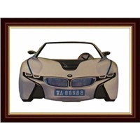 hand painted modern instrument  car on canvas