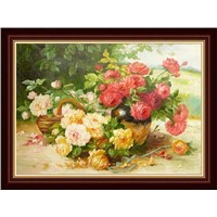 hand painted Europe flower oil painting