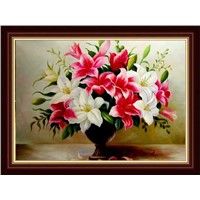 hand painted classical flower on canvas oil painting