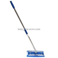 Microfiber flat mop with stainless steel handle automatic