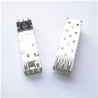 SFP 1X1 CAGE CONNECTOR WITH EMI GROUNDING PIN PRESS-FIT