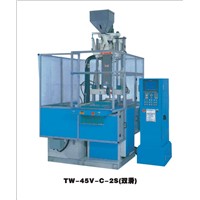 Vertical clamping horizontal injection of double sliding plastic injection machine