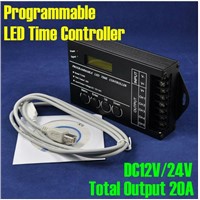 DC12V-24V 5 Channels 20A Programmable Time LED RGB/Single Color Strip Controller TC420