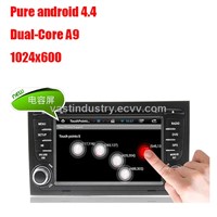 Android4.4 car dvd gps player with 1024 x 600 resolution for audi a4 with mirror link DVR