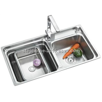 Latest Hot Sell Bowl in Bowl Stainless Steel Kitchen Sink (Model no.:8143BH)