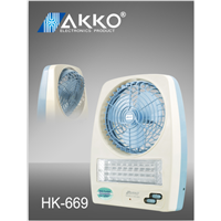 MODEL NO.669 LED EMERGENCY RCHARGEABLE LAMPS WITH FAN