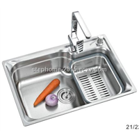 Newly Design Bowl in Bowl Stainless Steel Sink with Good designd(Model no.:6545BH)