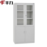 Metal furniture glass door waterproof storage cabinet