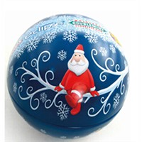 Christmas ball shape metal tin box for candy