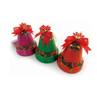 Christmas decoration bell shaped gift tin container