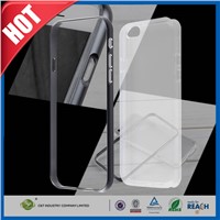 C&T The newest 2 in 1 hybrid aluminum bumper clear tpu cell phone cover for iphone 6