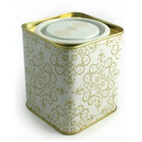 beautiful square tin hat boxes with decoration