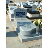 Jewish Tombstone,  Light Grey granite tombstone