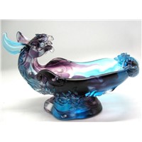 art glass craft coloured glaze candy tray