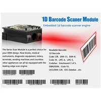 LV1400 Low Cost 1D Barcode Scanner Module, 32 Bit Color Depth