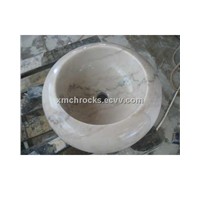 Guangxi white marble round vessel sink