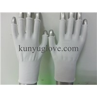 13 guage nylon half hand/finger knitting glove,open finger glove