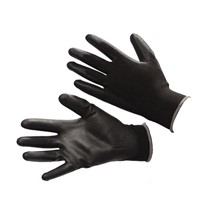 13 Guage black polyster liner with black pu coating gloves