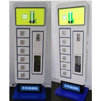 Floorstanding Advertising LED Mobille Phone Charging Station Coin Operated Vending Machine