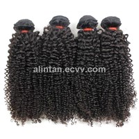 Sell 6A Unprocessed 100% Brazilian human hair Kinky Curly Virgin Hair Black Color Weaving Hair