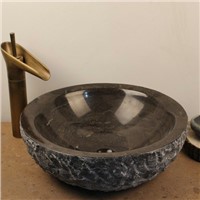 Blue Stone Sink,Blue Stone Vessel Sink with Natural Outside