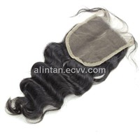 Factory Cheap Grade 6A Body Wave Brazilian Virgin Human Hair Closure 4*4 lace closure
