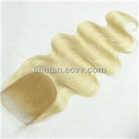 best selling factory price 100% human peruvian hair silk based lace closure