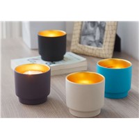 Ceramic candle cups with reflection,candle containers