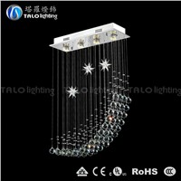 modern star and moon shape crystal chandeliers for dining room LED pendant lamp