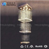 Made in China modern LED crystal chandelier for stair light