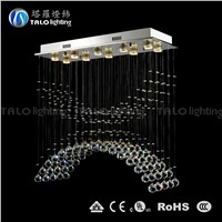 square elegant clear crystal lighting  luxury crystal LED chandelier for home decorative