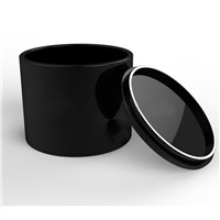 Black Glazed Ceramic Candle vessel