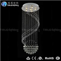 whole-sale high quality spiral crystal chandelier LED pendant light