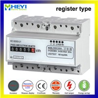 Three Phase DIN Rail Energy Meter Register Type 7 Pole Direct Connection