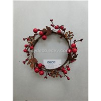 berry wreath,red wreath, candle ring (15SG15132)