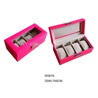 pink window display PU watch box(W0019)