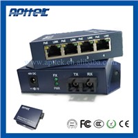 100M poe ethernet switch single mode dual fiber 25W poe power supply