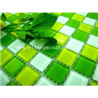 4mm thickness crystal glass mosaic  for pool, wall decoration