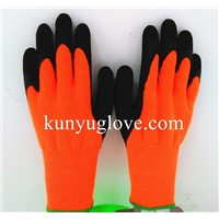 10 guage Winter use nappy/ brushed liner acrylic Crinkle finish latex glove