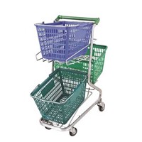 shopping cart with 3 baskets