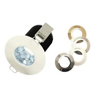 fire rated led downlight,10W,800lm,dimmable with trailing edge dimmers,4 alternative fascias