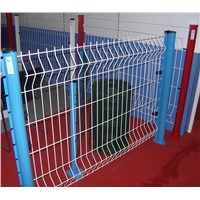 RAL6005 pvc coated high security welded wire fence with 3D v foldings
