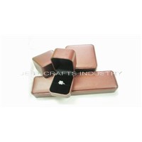 RP series brown pu ring and earring box