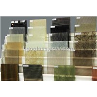 Decorative glass,fabric laminated glass