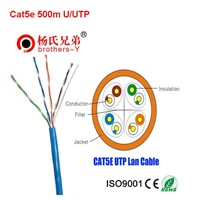 Cat5e 500m U/UTP copper/cca grey PVC jacket 24awg lan cable