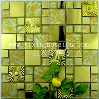 glass mosaic mix  metallic mosaic tiles for hotel wall decoration