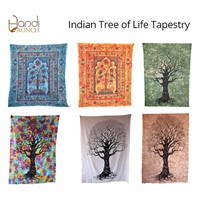 Handicrunch |  Indian Simple and Beautiful Tree of Life  tapestry wall hanging