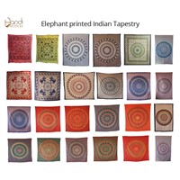 Handicrunch | Traditional Indian Elephant printed  tapestry wall hanging